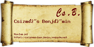 Csizmás Benjámin névjegykártya