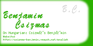 benjamin csizmas business card